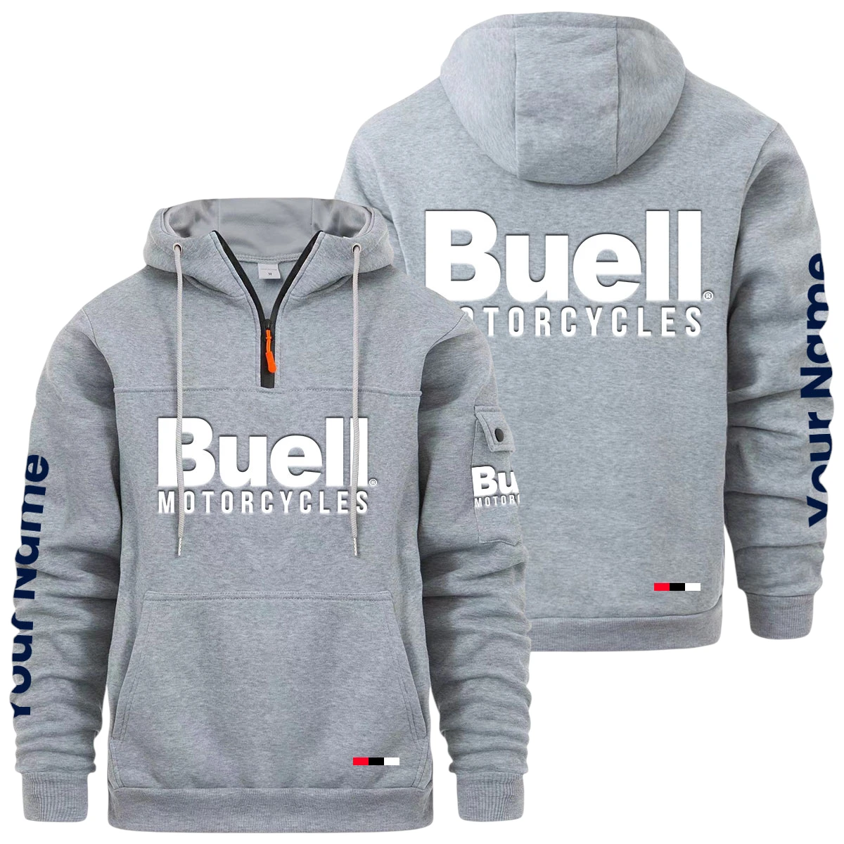 Buell Motorcycles Quarter Zip Pullover Hoodie Custom Name Buell Motorcycles Quarter Zip Pullover Hoodie Custom Name