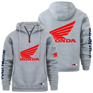 Honda Motor Quarter Zip Pullover Hoodie Custom Name