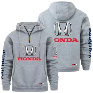 Honda Motor Quarter Zip Pullover Hoodie Custom Name