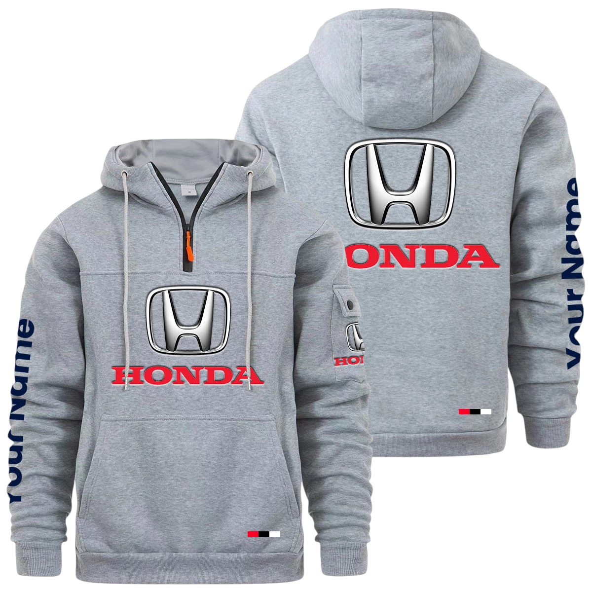 Honda Motor Quarter Zip Pullover Hoodie Custom Name Honda Motor Quarter Zip Pullover Hoodie Custom Name