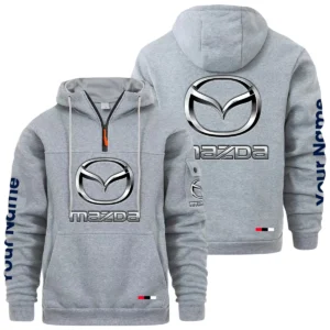 Mazda Quarter Zip Pullover Hoodie Custom Name