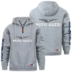 Moto Guzzi Quarter Zip Pullover Hoodie Custom Name