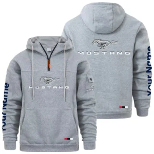 Mustang Quarter Zip Pullover Hoodie Custom Name