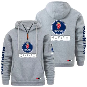 Saab Quarter Zip Pullover Hoodie Custom Name