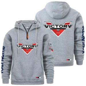 Victory Motorcycles Quarter Zip Pullover Hoodie Custom Name