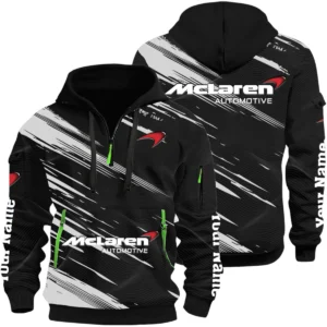 McLaren Half Zip Hoodie All Over Prints, Multi-Pockets Custom Name