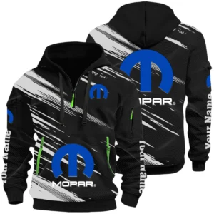 Mopar Half Zip Hoodie All Over Prints, Multi-Pockets Custom Name