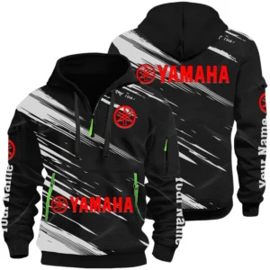 Yamaha Half Zip Hoodie All Over Prints, Multi-Pockets Custom Name