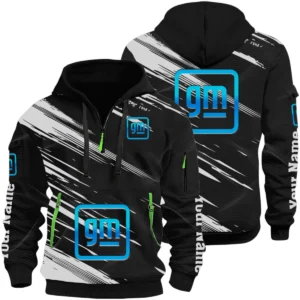 General Motors Half Zip Hoodie All Over Prints, Multi-Pockets Custom Name