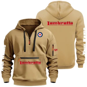 Lambretta Half Zip Hoodie Multi Zipper Pocket Custom Name