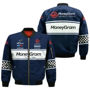 MoneyGram Haas F1 Team Racing All Over Prints Bomber Jacket
