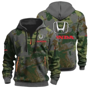 Honda Half Zip Hoodie All Over Prints Sports Hoodie Style Custom Name