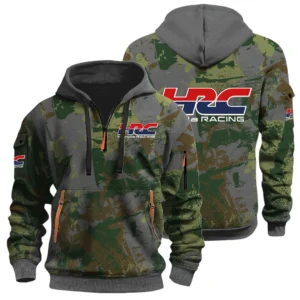 HRC Honda Racing Half Zip Hoodie All Over Prints Sports Hoodie Style Custom Name