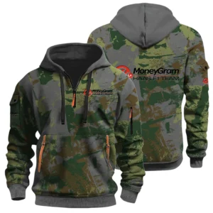 MoneyGram Haas F1 Team Racing Half Zip Hoodie All Over Prints Sports Hoodie Style Custom Name