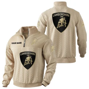 Lamborghini Quarter-Zip Sweatshirt Stand Collar Custom Name