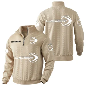Ligier Automotive Racing Quarter-Zip Sweatshirt Stand Collar Custom Name