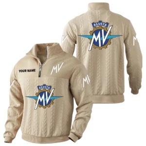 MV Agusta Quarter-Zip Sweatshirt Stand Collar Custom Name