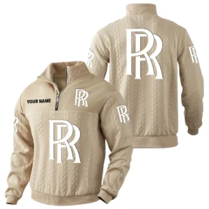 Rolls Royce Quarter-Zip Sweatshirt Stand Collar Custom Name