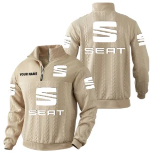 SEAT Quarter-Zip Sweatshirt Stand Collar Custom Name
