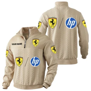 Scuderia Ferrari HP Racing Quarter-Zip Sweatshirt Stand Collar Custom Name