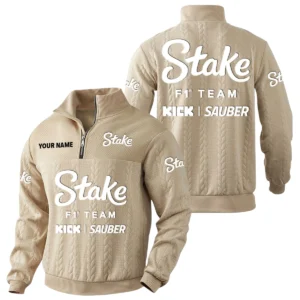 Stake F1 Team Kick Sauber Quarter-Zip Sweatshirt Stand Collar Custom Name