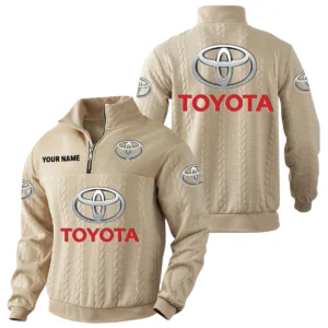 Toyota Quarter-Zip Sweatshirt Stand Collar Custom Name
