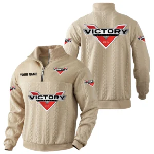 Victory Motorcycles Quarter-Zip Sweatshirt Stand Collar Custom Name