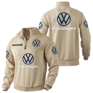 Volkswagen Quarter-Zip Sweatshirt Stand Collar Custom Name