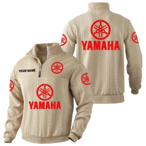 Yamaha Motor Quarter-Zip Sweatshirt Stand Collar Custom Name