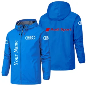 Audi Sport Racing Hooded Windbreaker Jacket Custom Name