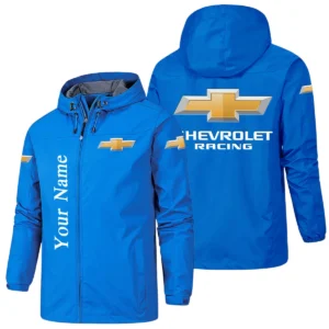 Chevrolet Racing Hooded Windbreaker Jacket Custom Name