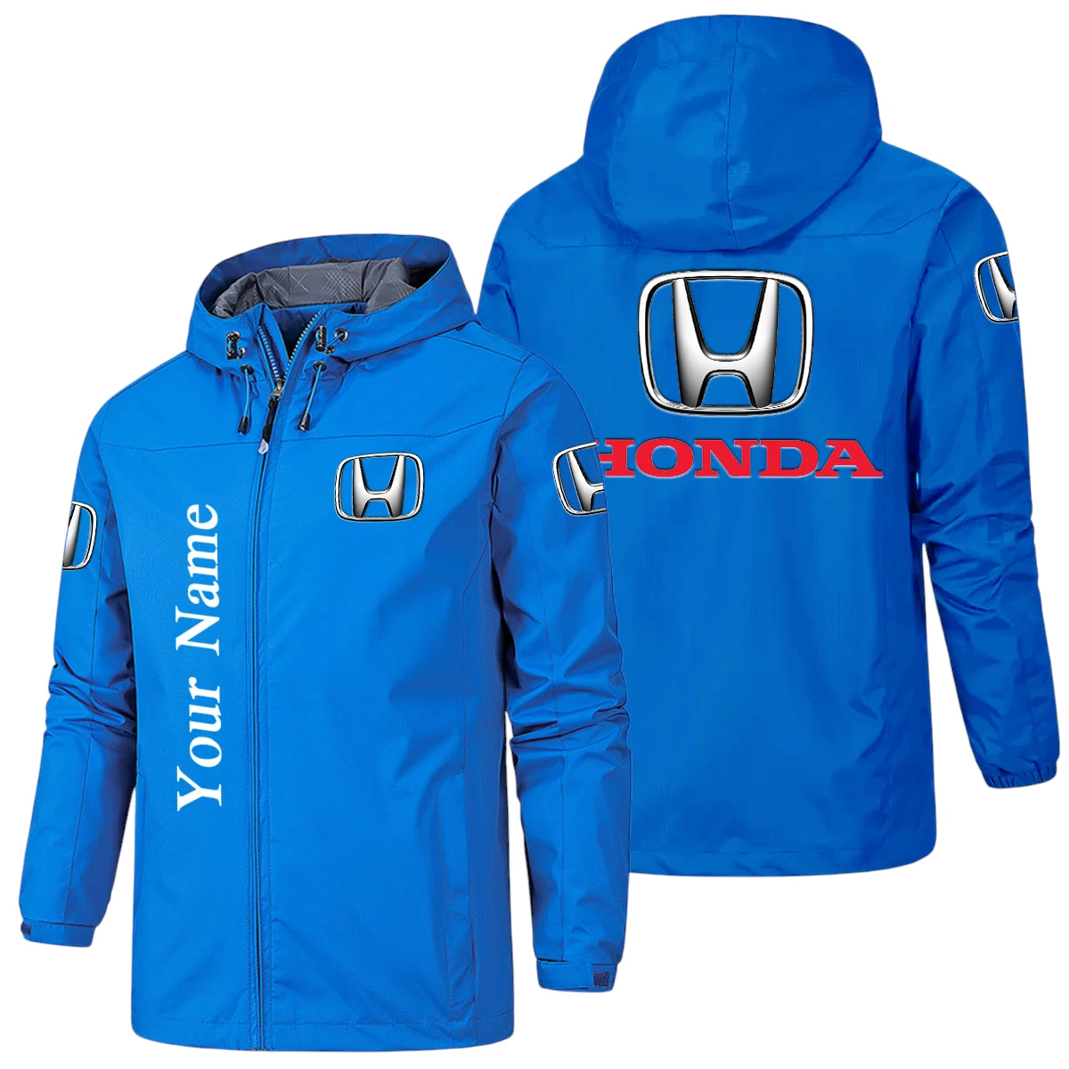 HONDA Hooded Windbreaker Jacket Custom Name HONDA Hooded Windbreaker Jacket Custom Name