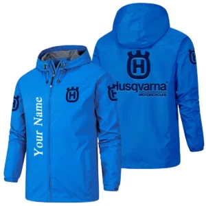 Husqvarna Motorcycles Hooded Windbreaker Jacket Custom Name