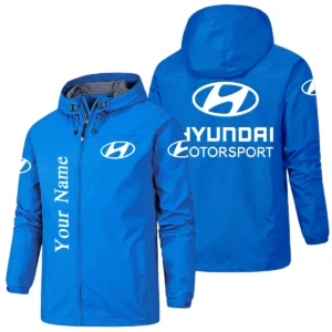 Hyundai Motorsport Racing Hooded Windbreaker Jacket Custom Name