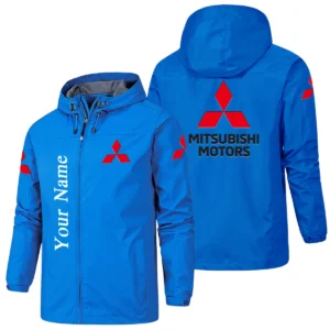 Mitsubishi Hooded Windbreaker Jacket Custom Name