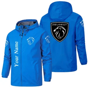 Peugeot Hooded Windbreaker Jacket Custom Name