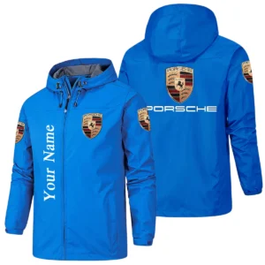 Porsche Hooded Windbreaker Jacket Custom Name