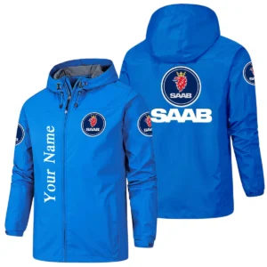 Saab Hooded Windbreaker Jacket Custom Name