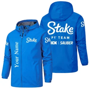 Stake F1 Team Kick Sauber Hooded Windbreaker Jacket Custom Name