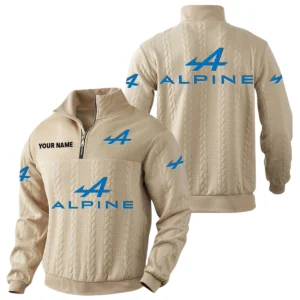 Alpine Quarter-Zip Sweatshirt Stand Collar Custom Name