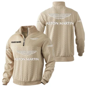 Aston Martin Quarter-Zip Sweatshirt Stand Collar Custom Name