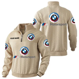 BMW M Motorsport Racing Quarter-Zip Sweatshirt Stand Collar Custom Name TN01HIHI250725Y9SWCBMM