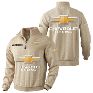 Chevrolet Racing Quarter-Zip Sweatshirt Stand Collar Custom Name