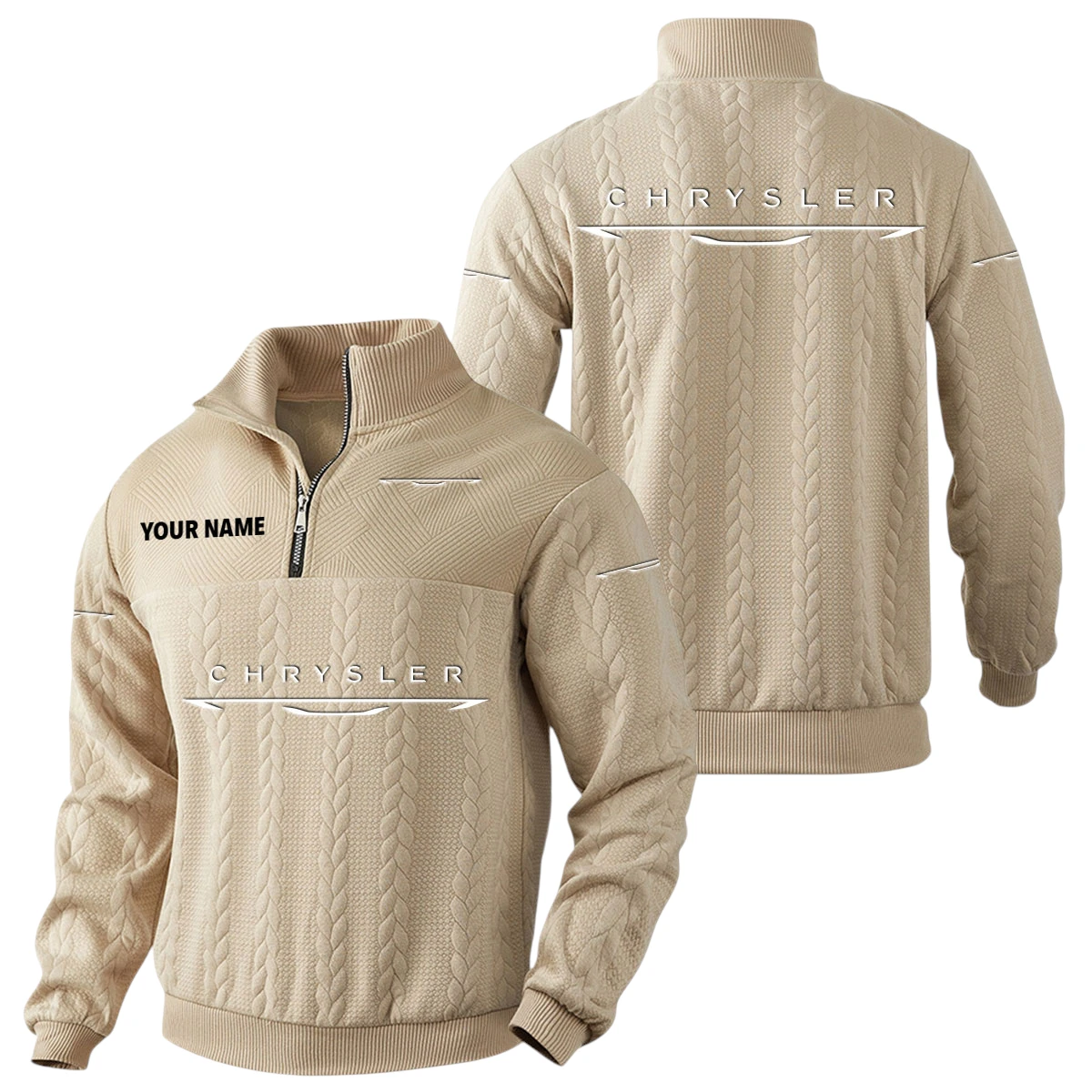 Chrysler Quarter-Zip Sweatshirt Stand Collar Custom Name Chrysler Quarter-Zip Sweatshirt Stand Collar Custom Name