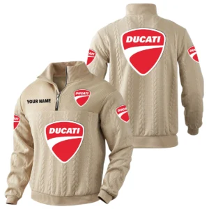 Ducati Motor Holding Quarter-Zip Sweatshirt Stand Collar Custom Name