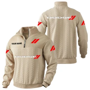 Dodge Quarter-Zip Sweatshirt Stand Collar Custom Name