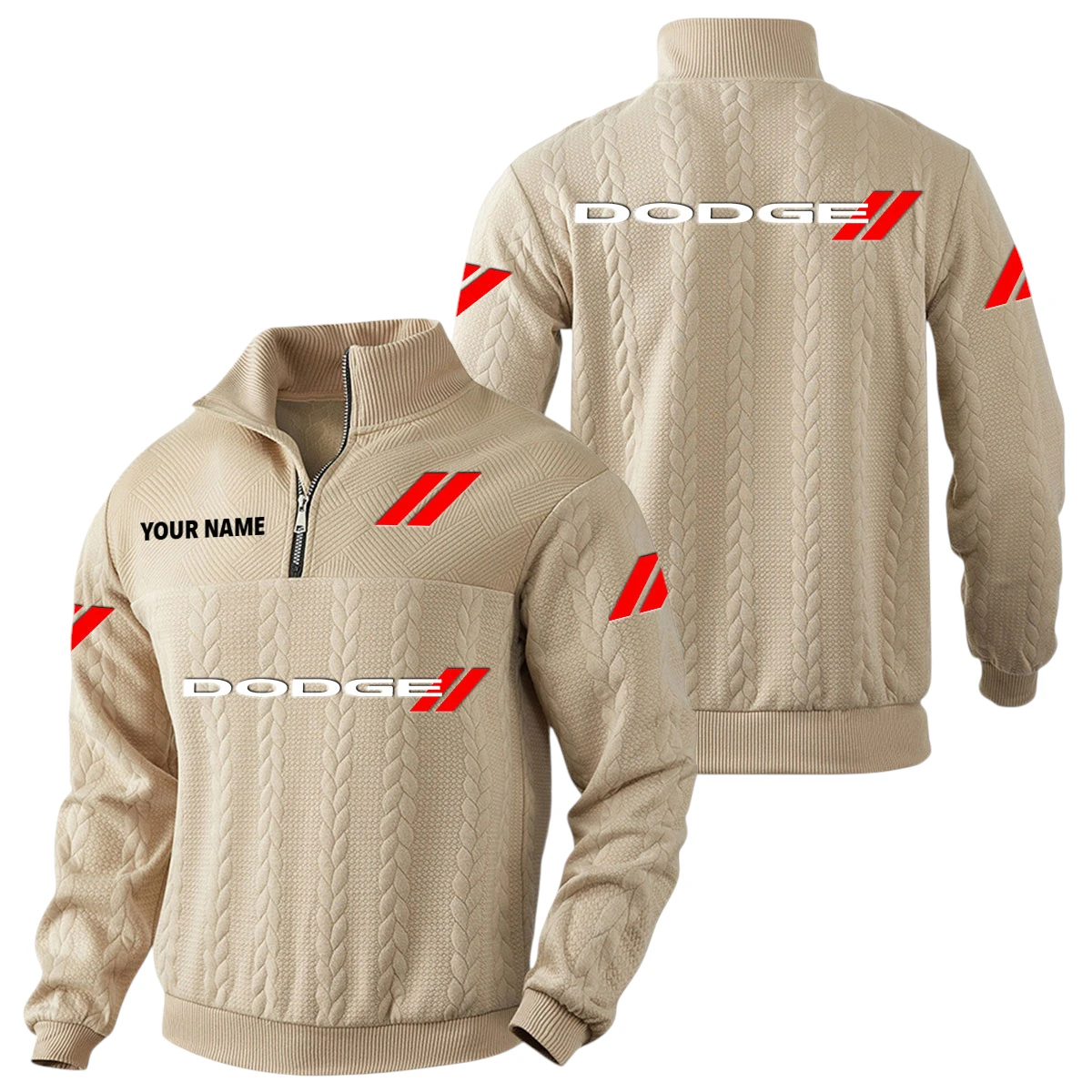 Dodge Quarter-Zip Sweatshirt Stand Collar Custom Name Dodge Quarter-Zip Sweatshirt Stand Collar Custom Name