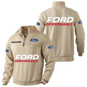 Ford Performance Racing Quarter-Zip Sweatshirt Stand Collar Custom Name