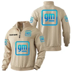General Motors Quarter-Zip Sweatshirt Stand Collar Custom Name