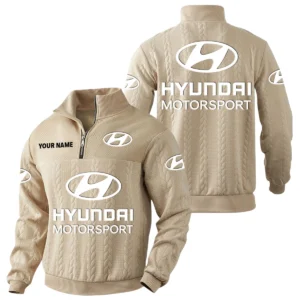 Hyundai Motorsport Racing Quarter-Zip Sweatshirt Stand Collar Custom Name